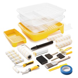 Voomey 28 Piece Paint Roller Kit, 12"Paint Tray，Paint Rollers 9 Inch,Paint Roller Extension Pole,Uitable for DIY Users, Indoors Walls, Rooms, Houses, Repairs,and Interior.