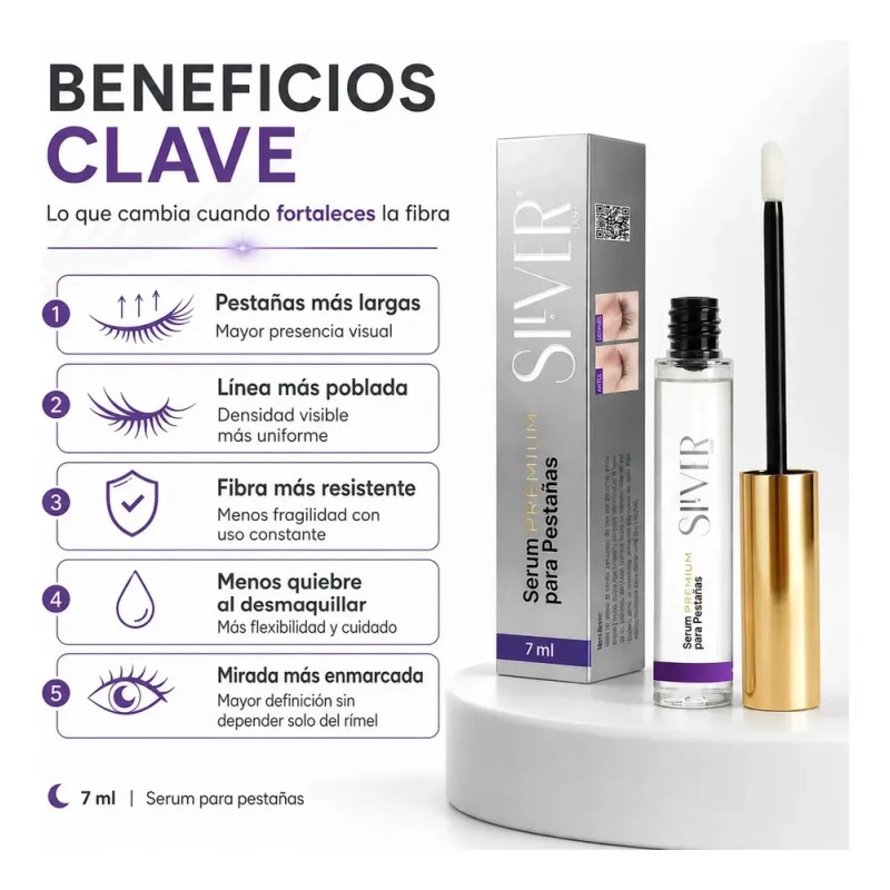 Sérum Alargador De Pestañas Fortalecedor Silverlash 7ml