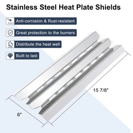 Criditpid Grill Replacement Parts for Broil King 9221-64, Baron 440 320 340 420 S420 S320, Stainless Steel BBQ Heat Plate Shields, Burner Tubes & Cross-Over Burner for Broil King Gas Grill.