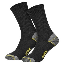 6 Pairs of Men's Work Socks, Functional Socks, Long Reinforced Heel and Toe, Grey, Blue, Black, No Pressure Points, Bubble-Free Feet, for Work Shoes, Trekking Shoes, gray