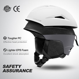 Odoland Ski Helmet and Ski Goggles Set, Snowboard Helmet with Snowboard Goggles for Men and Women, UV 400 Protection, Wind Resistance, Snowboard Goggles for Skiing and Mountaineering