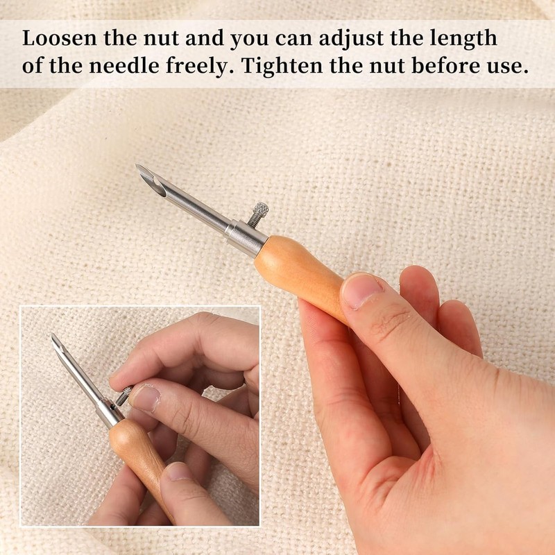 Punch Embroidery Kit Embroidery Punch Needle Threader Tool, 5Pcs Punch