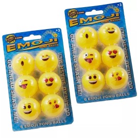 Emoji Universe Ping Pong Balls~2 packs of 6~Total of 12 Balls~New Factory Sealed