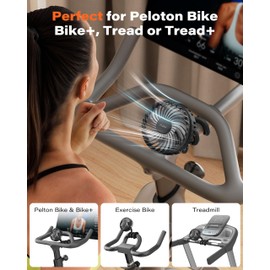 A2C 4.7-Inch Big Cooling Fan for Peloton Bike Bike+ or Tread, 16.5" Long Bendable Arm, Rechargeable 4000mAh Battery, 360° Rotation, 3 Speeds, fits Treadmill Exercise Workout Stationary Cycling Bikes