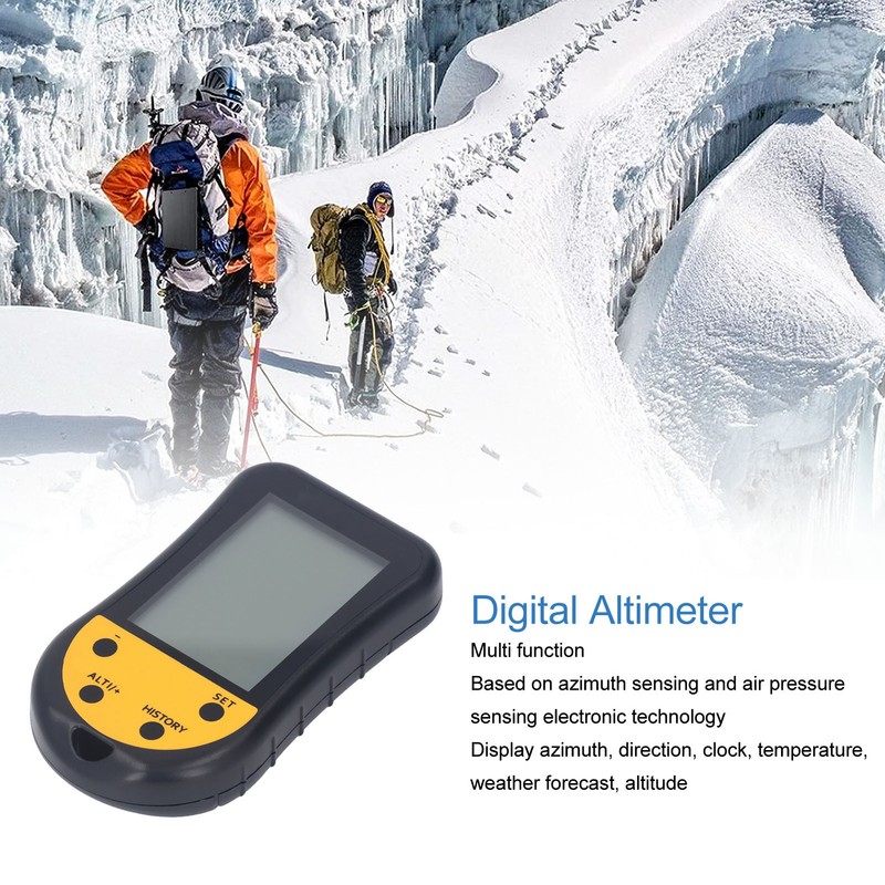 Digital Altimeter Multifunctional LCD Backlit Display Portable Compass Altimeter Barometer