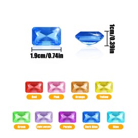 WELANE Acrylic Gems, 100 PCS Colorful Rectangle Gemstones for Home Decor, Party Favors (18 X 13mm/0.70 X 0.51in)
