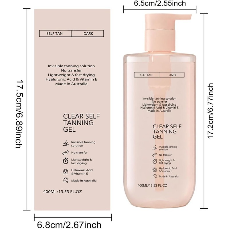 Clear Self Tanning Gel for Face Body, Transparent Hydrating Enhancer