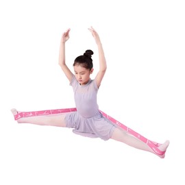 Xensamy 2-Pack Adjustable Kids Dance Stretch Bands - 8-Loop Elastic Bands for Ballet, Latin, Yoga, Gymnastics & Stretching - Flexible, Multi-Section Design for Dance Training & Flexibility (Pink+Purple)