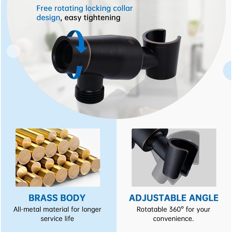 G-Promise Handheld Shower Head High Pressure 6 Spray Settings, Detachable