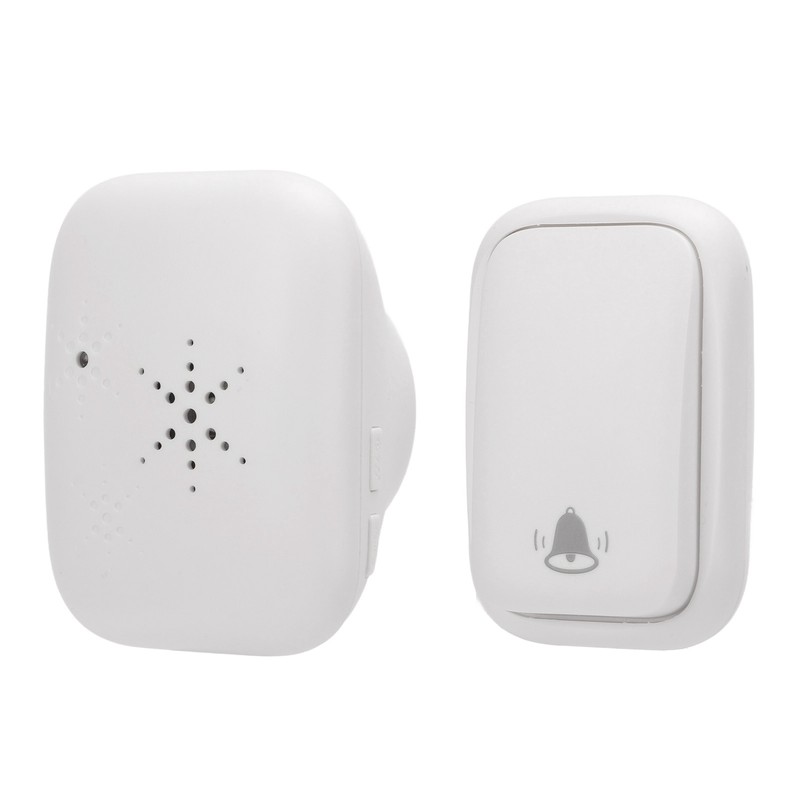 Self Powered Cordless Doorbell Waterproof Long Range Battery Free White