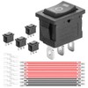 5-Pack Rocker Toggle Switch with Wire, ON/Off/ON SPDT 3Pin Boat