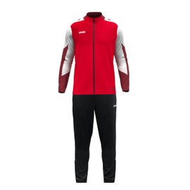 JAKO Dynamic Children's Polyester Suit, Red/White/Dark Red, 152