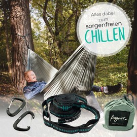 freigeist Outdoor Hammock Ultralight | Camping Hammock for 2 People | Parachute Silk Hammock up to 300 kg | Hammock Attachment for Easy Hanging, black