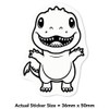Azeeda 4 x Klein 50mm 'Süßer T-Rex' Permanente Transparente Aufkleber