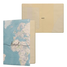 kwmobile Passport Holder Protective Cover - PVC and Plastic Passport Cover for Men and Women - Essential Travel Accessory - Black/Beige/Blue