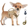 Annchwool Tactical Dog Harness for Small Dogs with Handle, Military