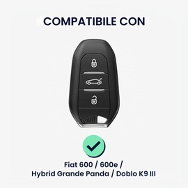 kwmobile Custodia Chiave Auto Compatibile con Fiat 600 600e Hybrid Grande Panda Doblo K9 III Cover - Guscio Telecomando Macchina - TPU Morbido - Case Trasparente - trasparente