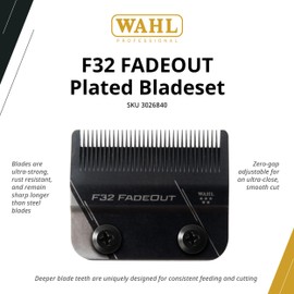Wahl Professional F32 Fadeout Blade High Precision Replacement Hair Clippers Zero Gap Adjustable Fits 5 Star Vapor Clipper
