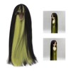 Doll Long Straight Wigs Dual Color Simulation Soft High Temperature