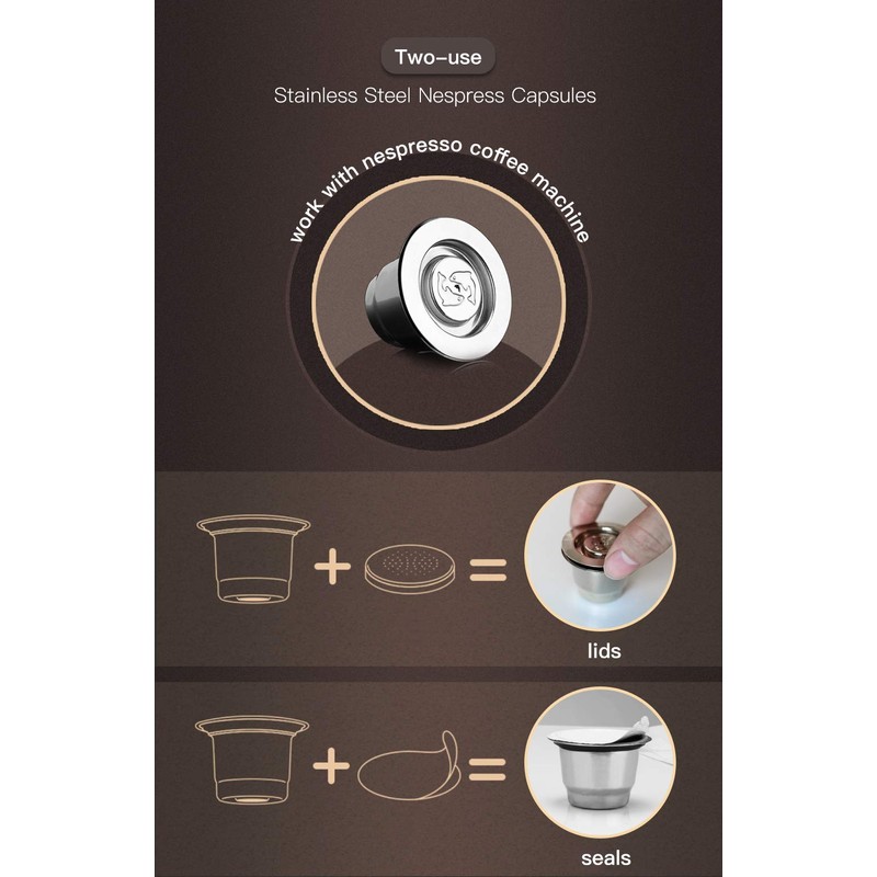 i Cafilas Nespresso Capsules Stainless Steel Compatible with Nespresso Capsules