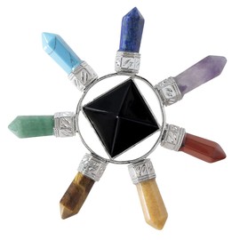 Mookaitedecor Energy Generator Pyramid Generator Power Holy 4 Points/7 POINTS Healing Reiki Divine