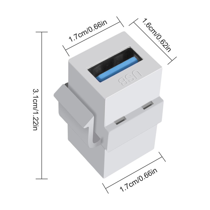 XMSJSIY USB 3.0 Keystone Jack Adds Adapter 5Gbps USB 3.0