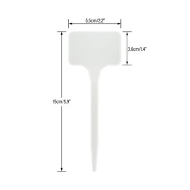 KINGLAKE GARDEN Large Plastic Plant Labels 6 Inch 50 Pack White Sturdy Extra Large T-Style Plastic Plant Labels for Flower beds,Plant pots