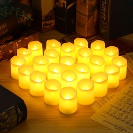 Velas LED Sin llama, 32Pcs Velas de Té de Luz LED Electrónicas, Velas led Flama Realista para Recuerdos Fiestas Hogar Bodas, Navideñas Decoración, Año Nuevo Decoración