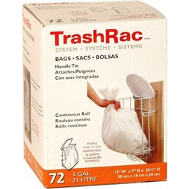 Trashrac 5 gal. Trash Bags Handle Tie - 72 Count (Pack of 2)