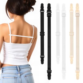 EupHHonycs 12 Pcs Bra Strap Clips Bra Strap Holders for Slipping Elastic Non-Slip Straps Holder Elastic Straps Adjustable Black White Beige