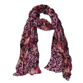 XERU Pleated Animal Scarf Scarves for Women Girls Light Weight & Warm … (Wine)