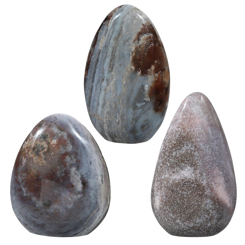 Rockcloud Irregular Ocean Jasper Palm Stones for Positive Energy, Self-Standing