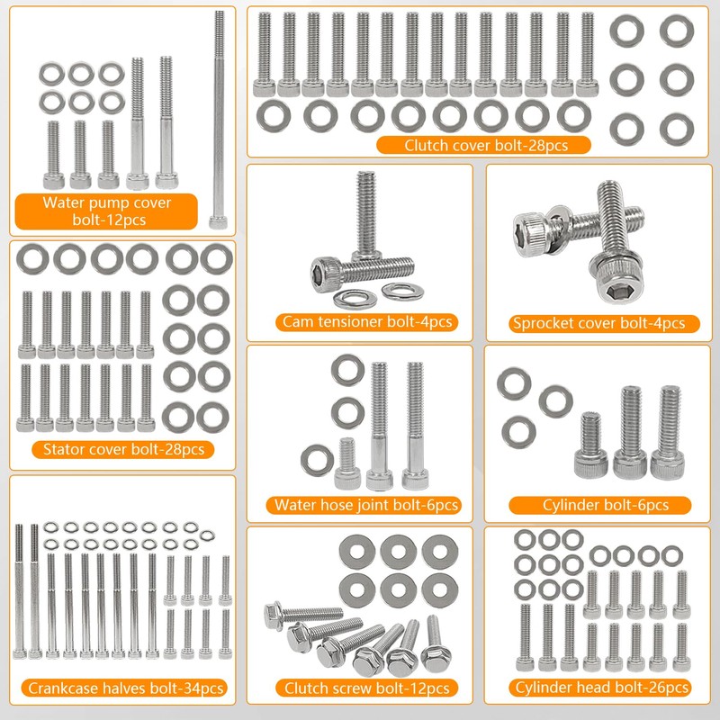 BIGLKNM Raptor Bolts and Nuts Fit for Yamaha 2006 &