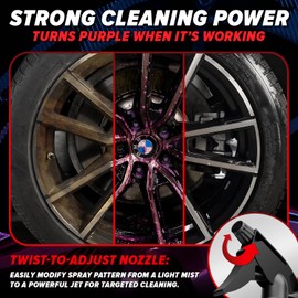 Rim Reactor Wheel Cleaner – No Scrub Formula Quickly Removes Brake Dust, Grime & Dirt - Rim Cleaner Spray Safe for Alloy, Aluminium, Chrome and Black Wheels - pH Neutral Tire Care Solution – Gallon