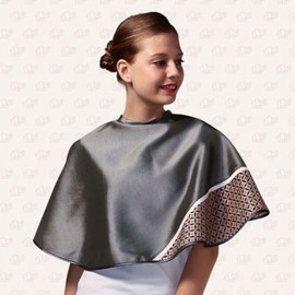 Hair Salon Gown and Shoulder Cover for Drying & Perming Style Gray