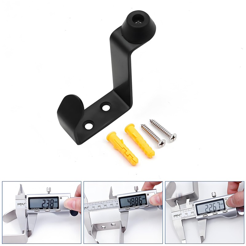 GEFONG Door Stop Stainless Steel with Coat Hooks Depth 76mm