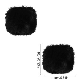 EUPSIIU 2 Pairs of Fur Arm Warmers, Arm Warmers, Wrist Gloves, Winter Wrist Warmers, Faux Fur Cuffs, Cuffs Warmer for Winter (Black), black