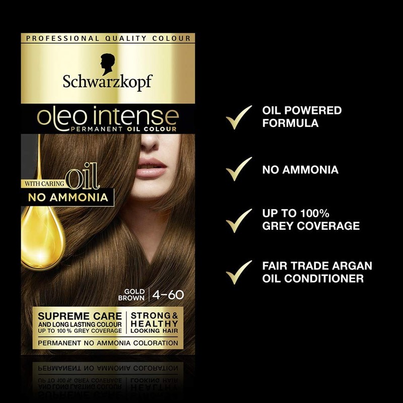 Schwarzkopf Oleo Intense Permanent Brown Hair Dye, Oil Enriched, Ammonia