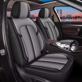 DISUTOGO Seat Covers Fit for Honda Civic 2007-2015 and 2020-2024 2025: 5 Seats Full Set Faux Leather Car Seat Covers Waterproof Automotive Seat Cushion Protector (2 Row 5 Seats, Black&Grey)