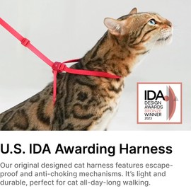 BuddyArmor Cat Harness Escape Proof, Anti-ChokeHarness Adjustable Lightweight Cat Harness Secure Soft Nylon Kitten Harness for Small Medium Large Cats Walking Training,S,70cm(Linen)