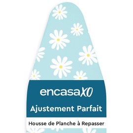 Encasa Ironing Board Covers (18 x 49 inch) Drawstring Tightening with Thick 3 mm Felt Padding, Easy Fit, Scorch Resistant, Printed - Daisy Blue