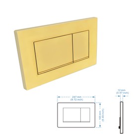 Lychee Light Flushing Plate Flush Lever Set&Mounting Frame,Fits Geberit Sigma30&UP320&300 Actuator Plate Spare Parts, Dual Flush, 1 Piece(Gold&Gold edge).