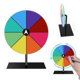 Dhqkqg Lucky Wheel for Spinning, 20 cm Lucky Wheel for Self-Design, 8 Spinning Prize Wheel Toy, Acrylic Rotating Price Wheel with Removable Stand, for Carnival, Winning Fortune Spin Games, Colourful