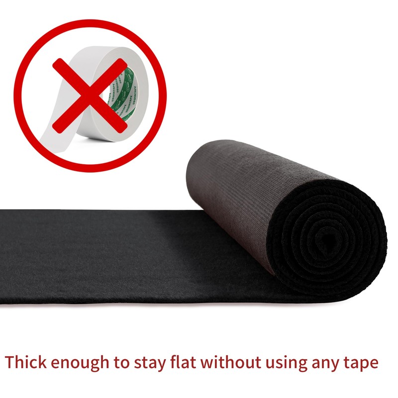 HOMBYS 450 GSM Extra Thick 3x15 ft Black Carpet Runner