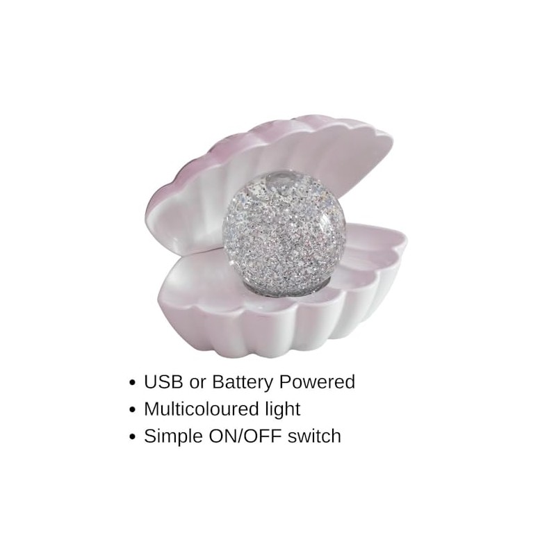 Sea Shell Lamp Pearl Metallic Blue Night Mood Light Clam