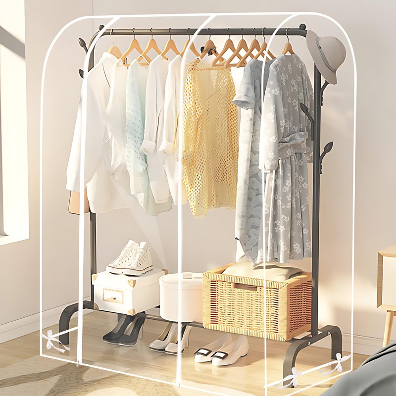 Wisebom Protective Cover for Clothes Rack, Thicker PEVA Garment Bag,