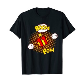 Comic Birthday 11 Years T-Shirt Boy 11th Birthday Cartoon T-Shirt