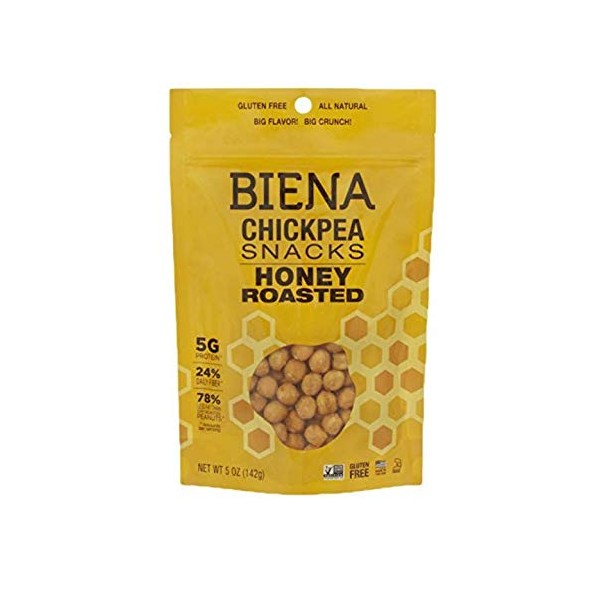 Biena Chickpea Snacks, Honey Roasted, 5 Ounce ( Pack of 2)