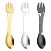 3 Piece Spork Camping Cutlery Set, Multipurpose Picnic Metal Tableware,