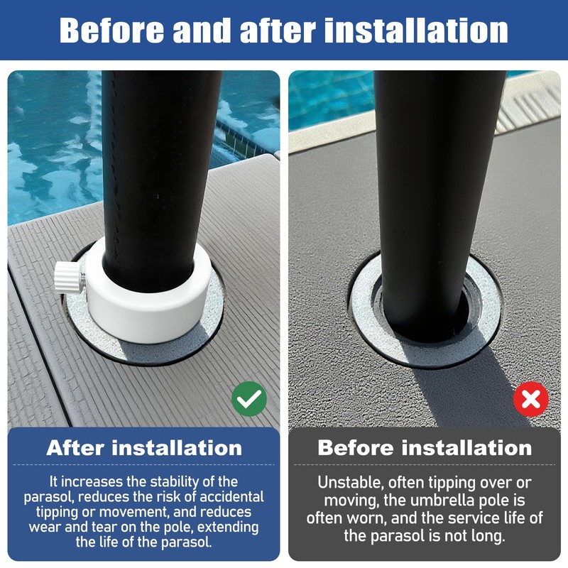 lodfGL Pool Umbrella Pole Stabilizer Sleeve Adapter - Fit 1.5"